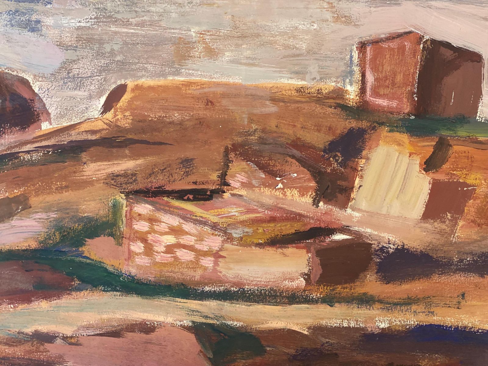 Unknownmid Century French Post Impressionist Painting, Desert Landscape1950 photo for sale