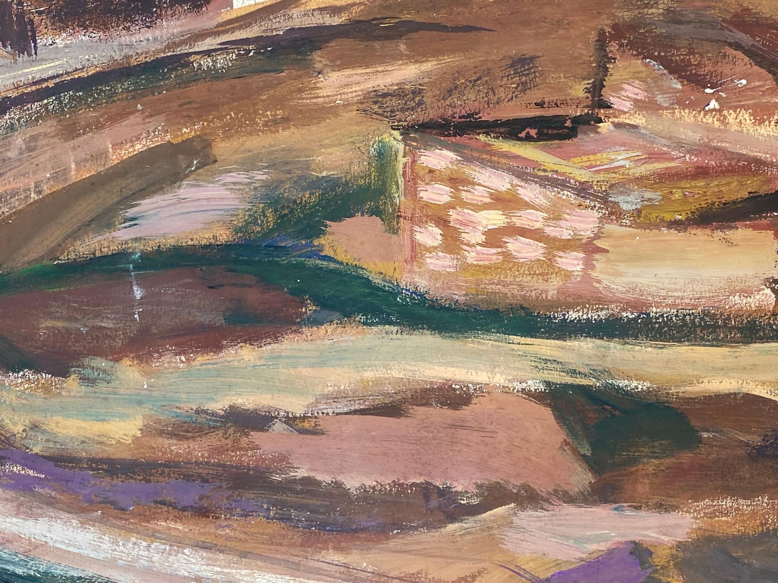 Unknownmid Century French Post Impressionist Painting, Desert Landscape1950 photo 459.0
