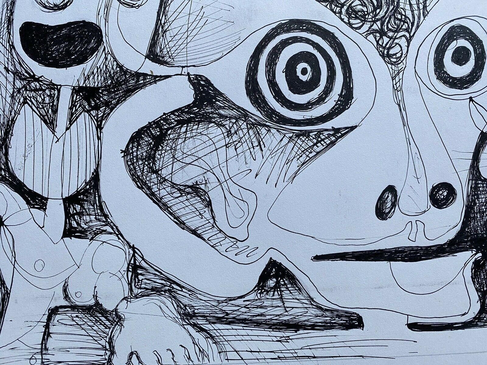 Unknownclaude Lagouche Orignal 1970's French Psychedelic Abstract Drawingcirca 1960s photo 265.0