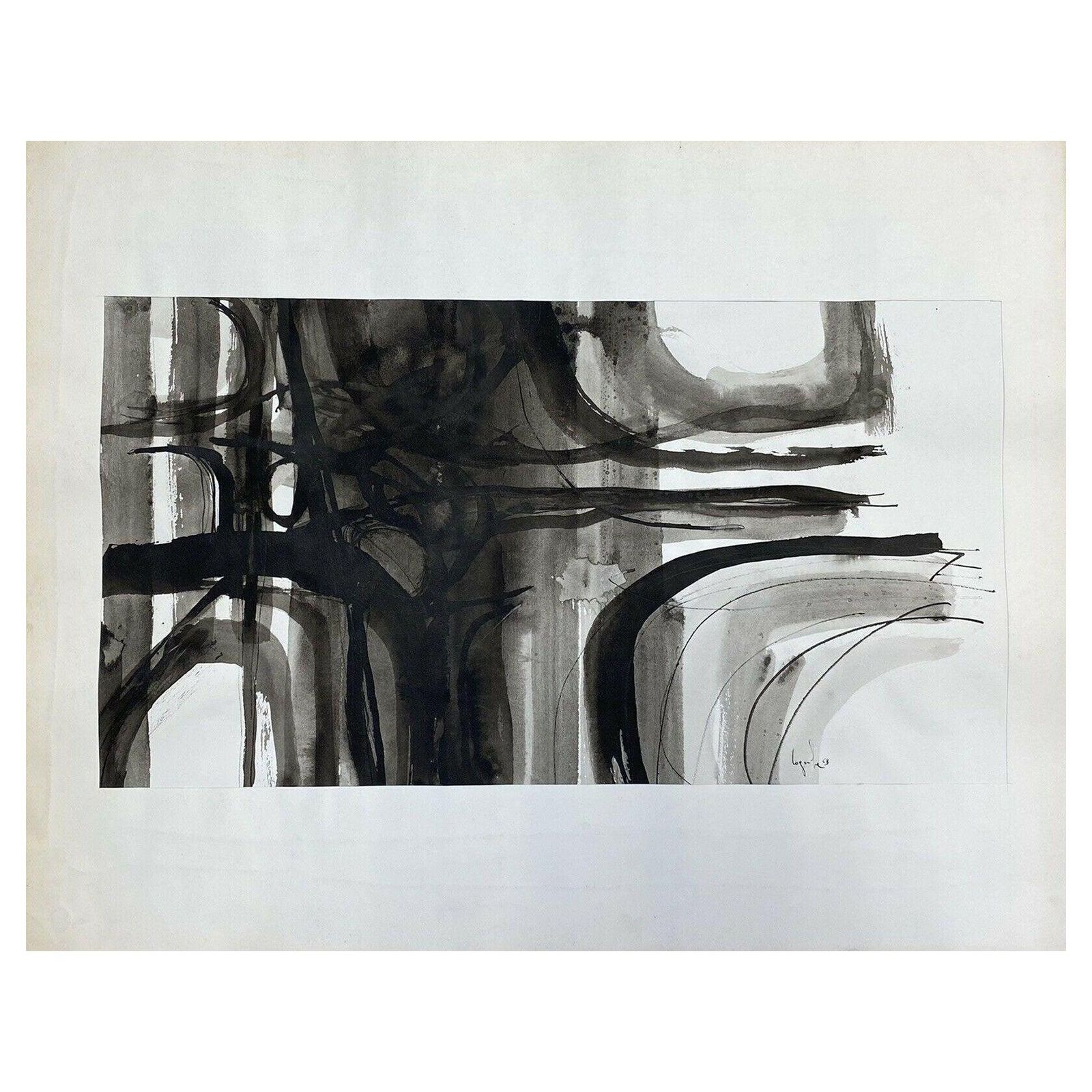 Unknownoriginal 1970's French Psychedelic Abstract Painting By Listed French Artistcirca 1960s