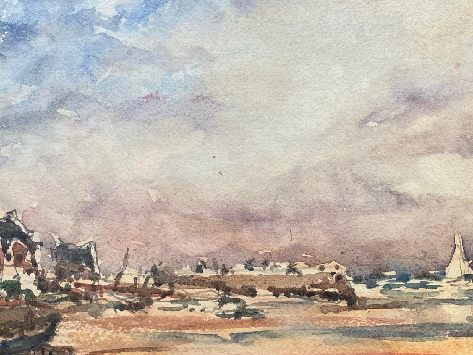Unknownmaurice Mazeilie, French Impressionist Watercolour   Beach Landscape20th Century photo for sale