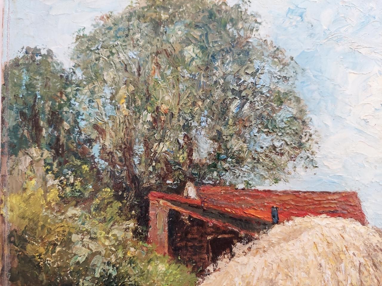 English  Schooltraditional English Painting Chickens At Farm In Thames Ditton Surrey20th Century photo buy