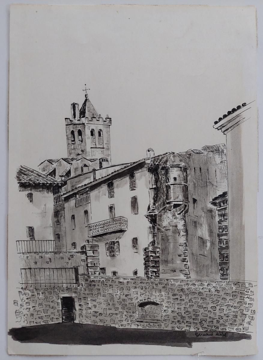 Bernard Labbe20th Century French Modernist Cubist Painting Labbe, Town Landscape20th Century photo furniture