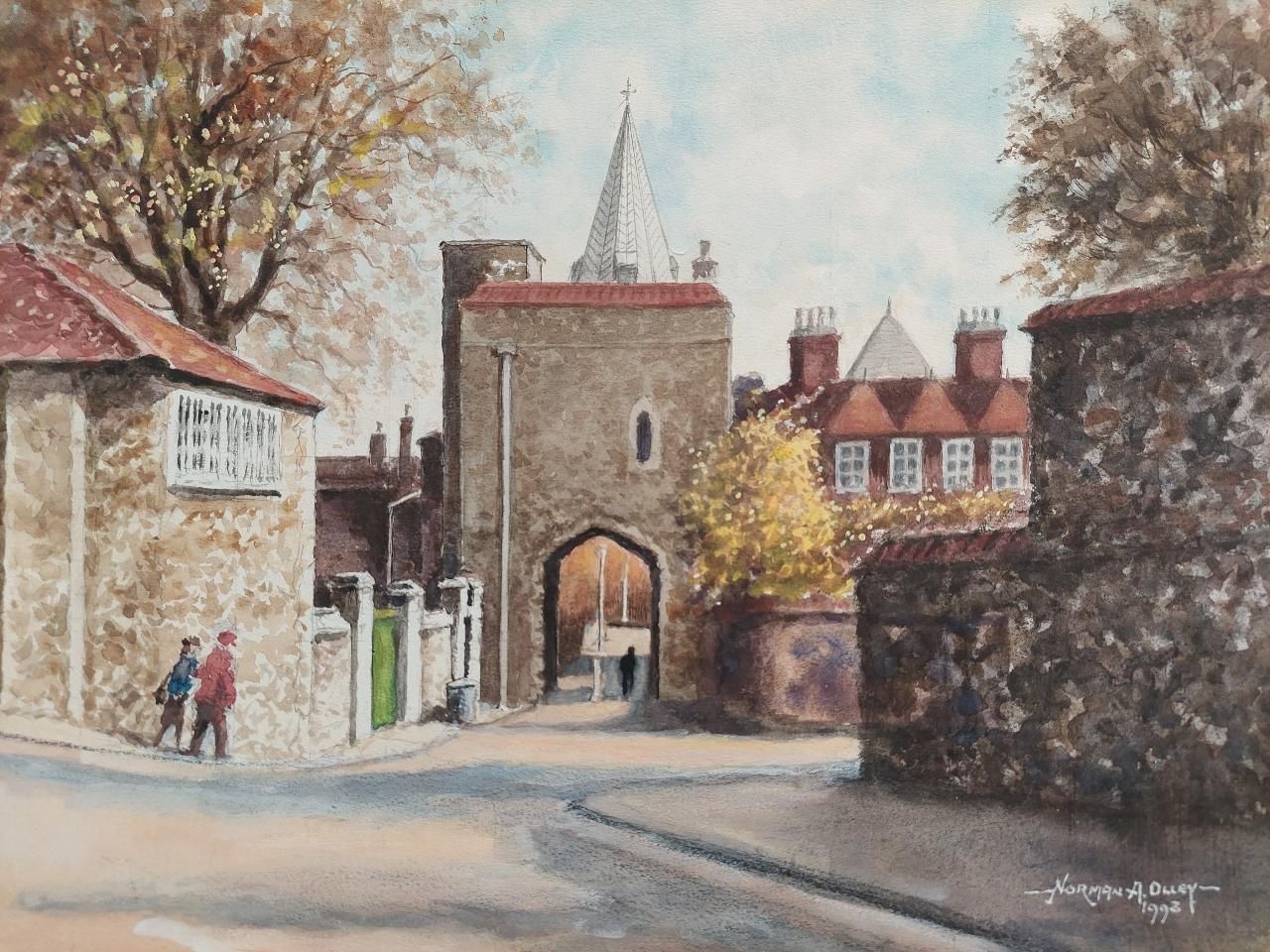 English  School20th Century Traditional English Painting Rochester Cathedral Priory Gate, Kent20th Century photo Art