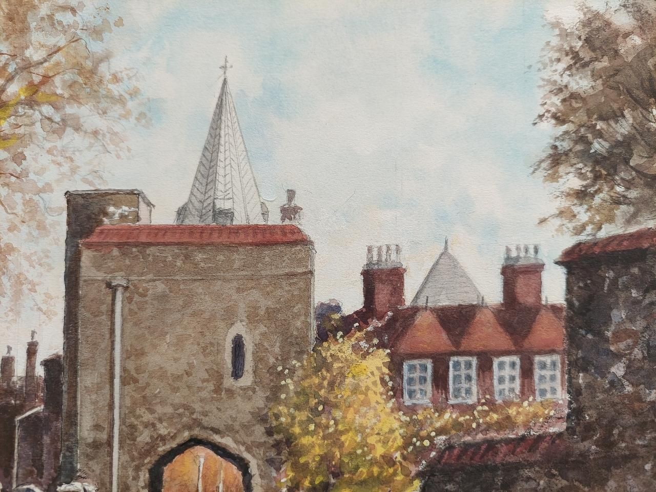 English  School20th Century Traditional English Painting Rochester Cathedral Priory Gate, Kent20th Century photo buy