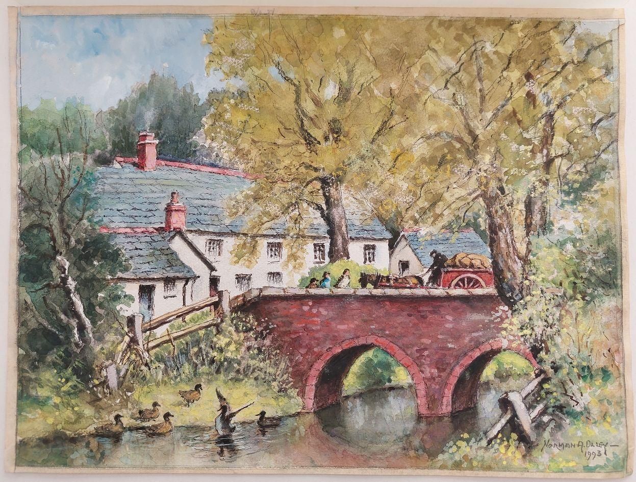English  School20th Century Traditional English Painting Derrington Mill Holsworthy Devon20th Century photo furniture