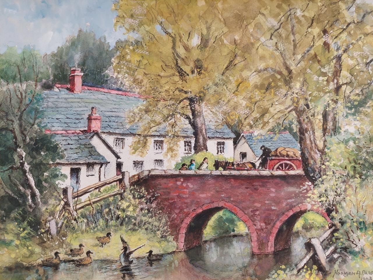 English  School20th Century Traditional English Painting Derrington Mill Holsworthy Devon20th Century photo for sale