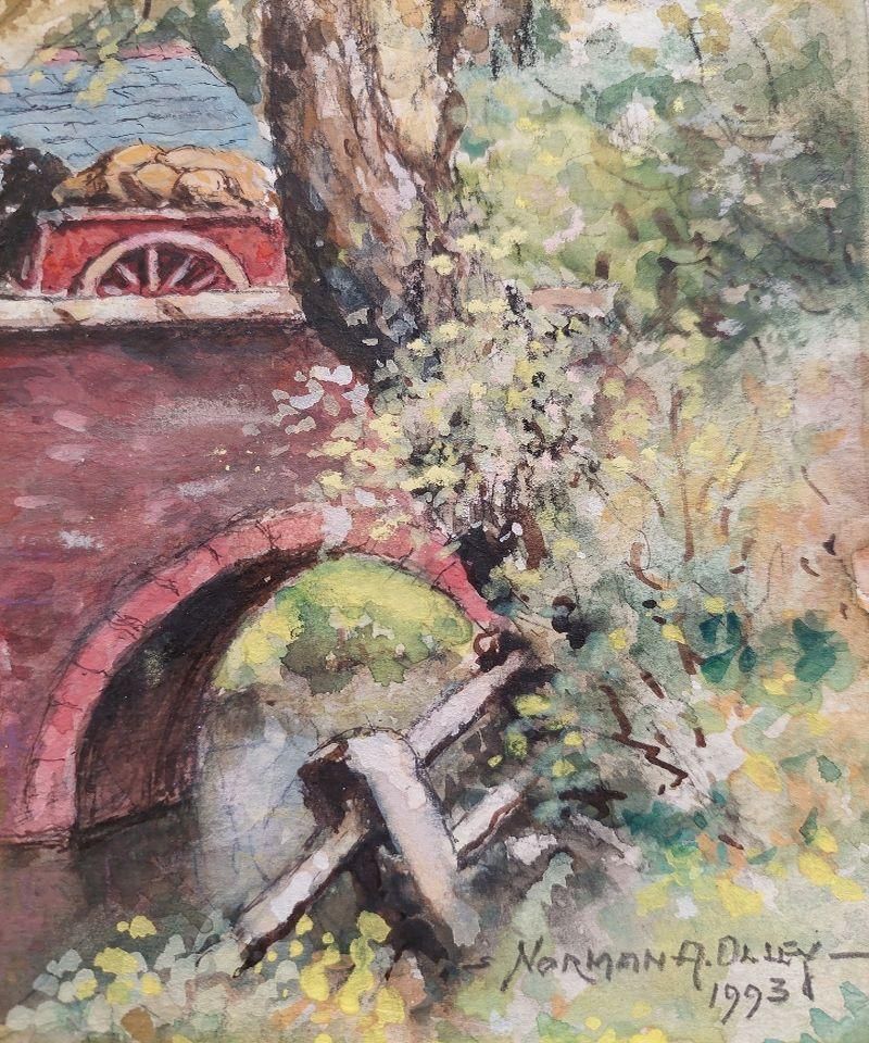English  School20th Century Traditional English Painting Derrington Mill Holsworthy Devon20th Century photo vintage