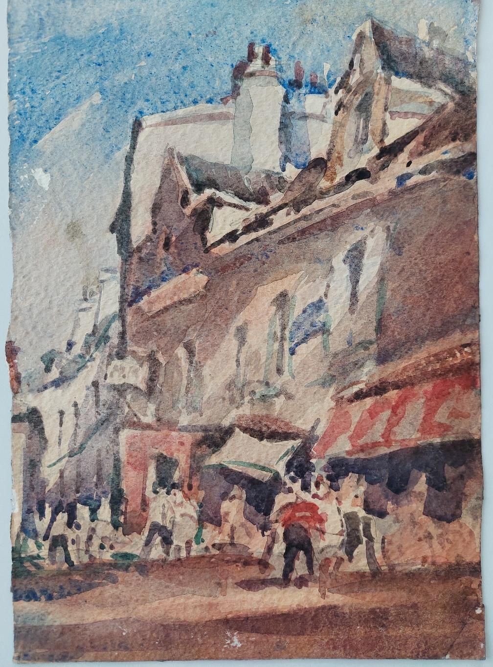 Maurice Mazeiliefrench Modernist Cubist Painting Double Sided, Town And Coast20th Century photo furniture