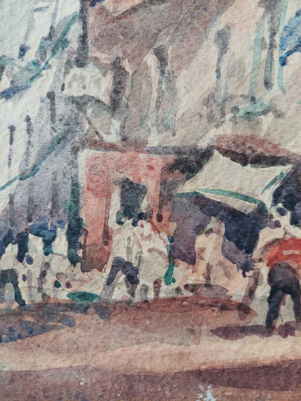 Maurice Mazeiliefrench Modernist Cubist Painting Double Sided, Town And Coast20th Century photo vinterior
