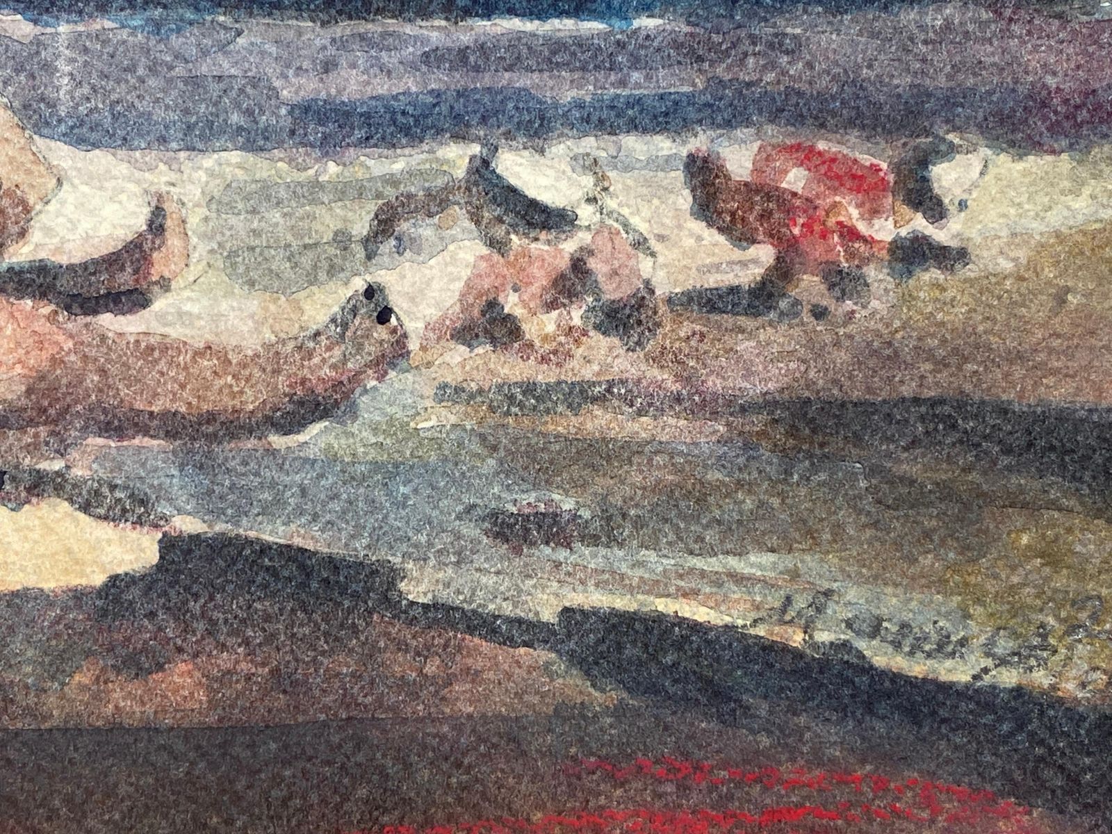 Unknownmaurice Mazeilie, French Impressionist Signed Watercolour, Lady On The Beach20th Century photo 280.0