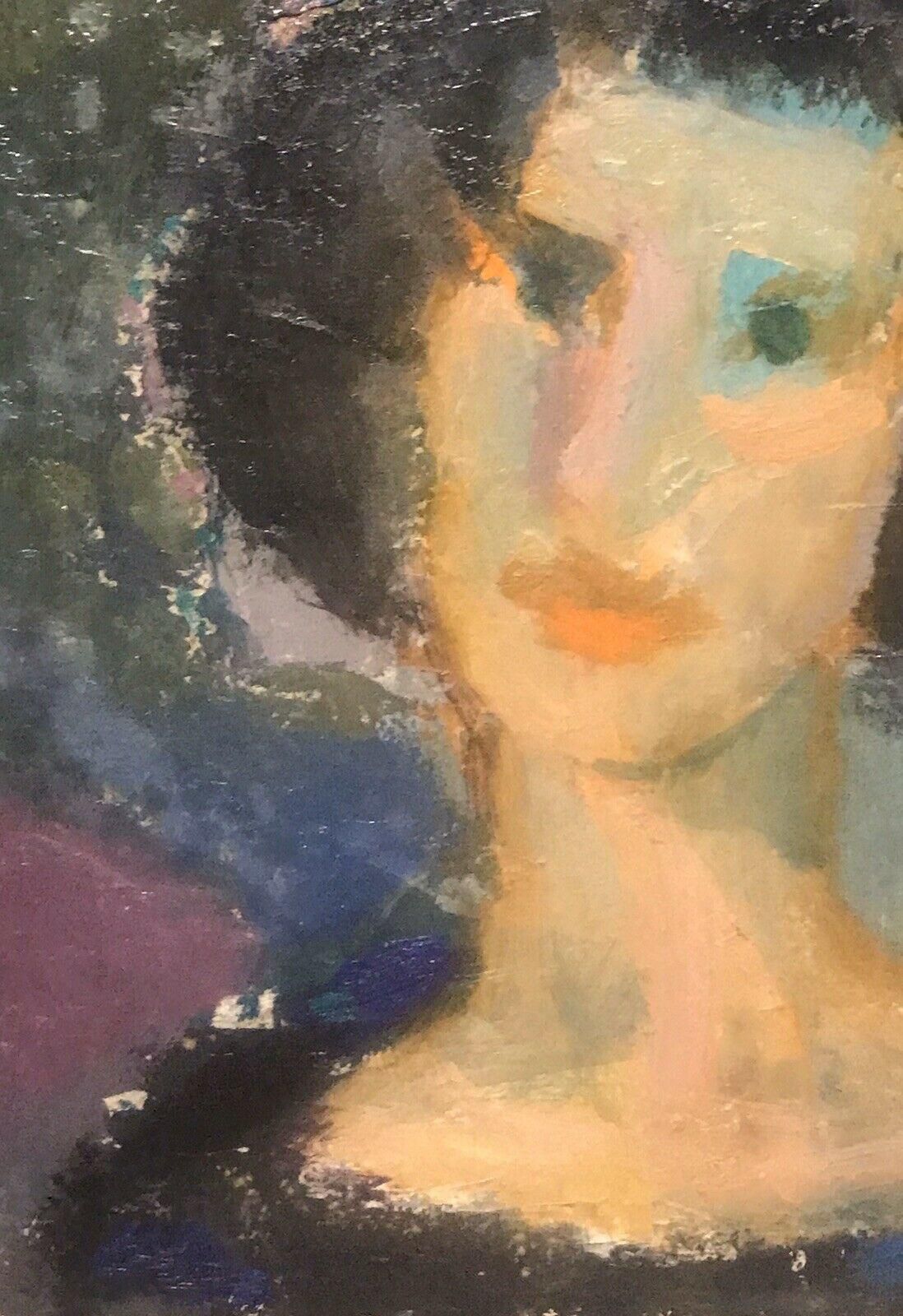 Akos Biroakos Biro French Expressionist Oil, Portrait Of Womancirca 1950s photo vinterior