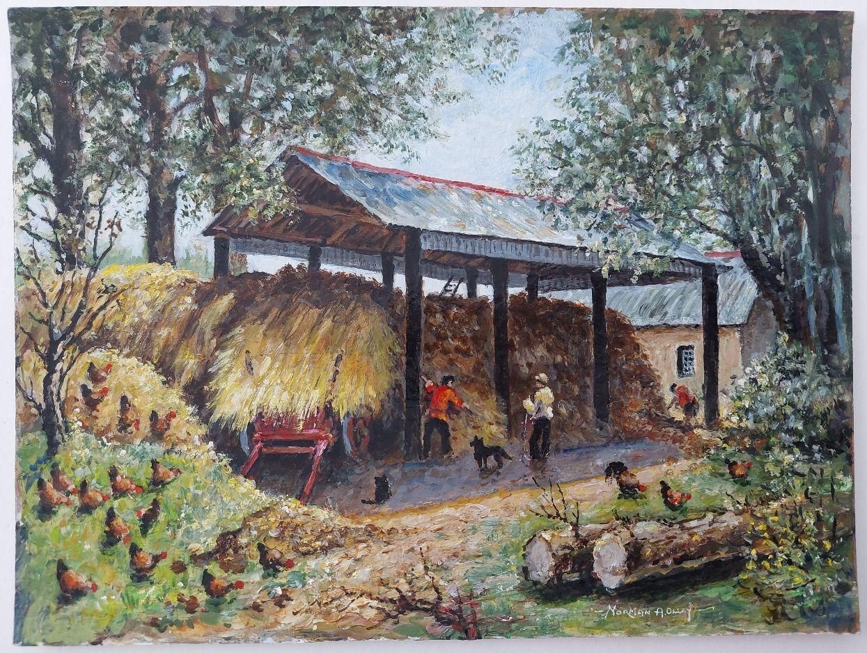 English  Schooltraditional English Painting Cornish Haybarn On Farm Near Launceston, Cornwall20th Century photo 642.0