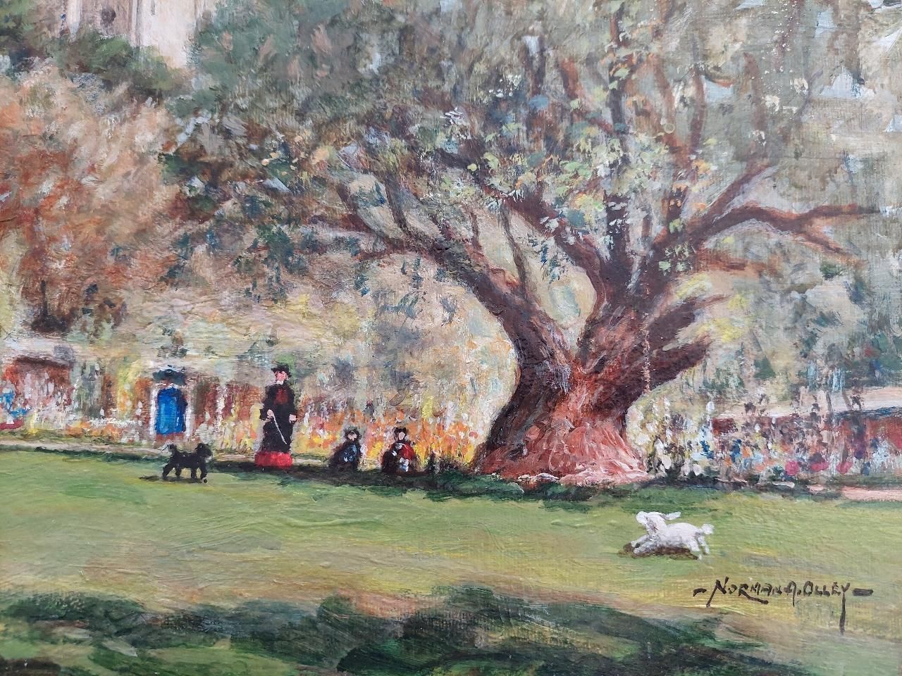 English  Schooltraditional English Painting Rochester Castle In Kent, View From Vicarage Garden20th Century photo buy