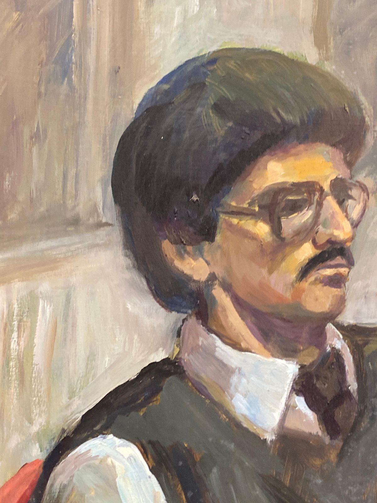 Unknownlarge 1960's British Portrait Of A Gentleman With Glasses Original Oil Paintingcirca 1960s photo 765.0