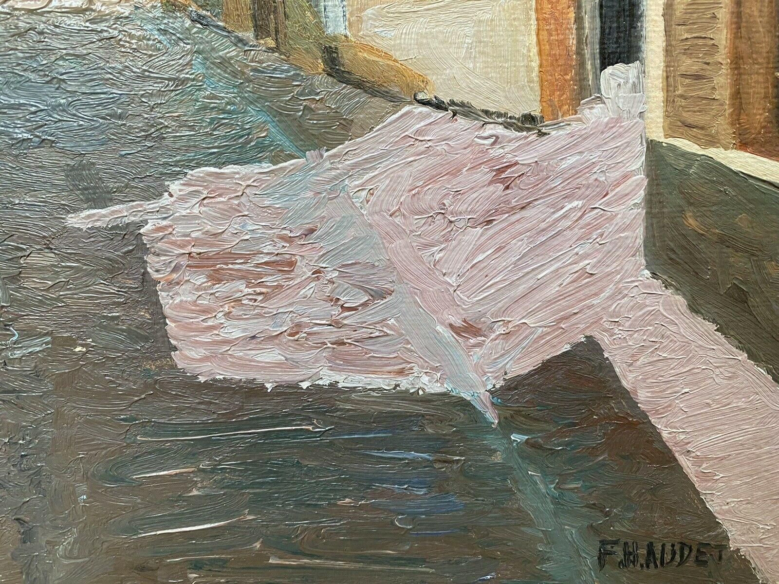 Unknownfernand Audet French Impressionist Oil, Old French Town Buildingsmid 20th Century photo 712.0