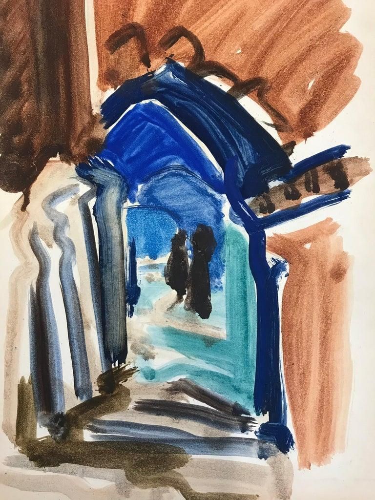Unknown20th Century German Modernist Oil Painting, Through The Colourful Archwaycirca 1940s photo furniture