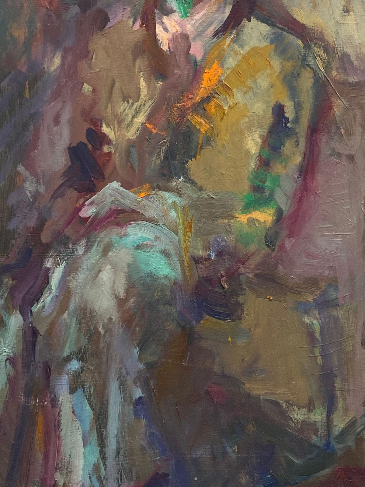 Unknownlarge 1960's British Original Oil Painting, Three Figures With Glassescirca 1960s photo 765.0