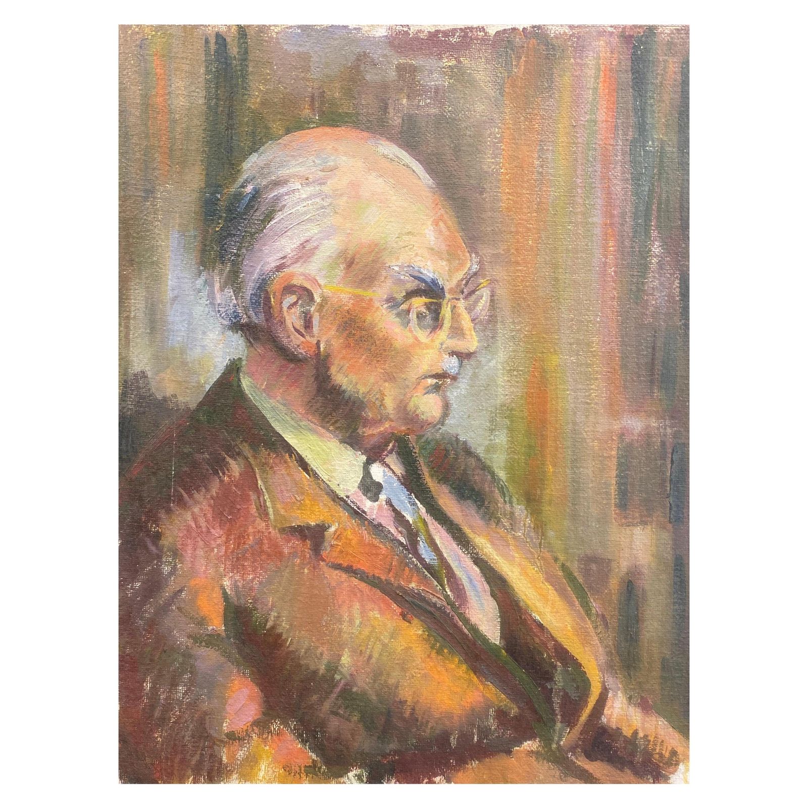 Unknown1960's British Original Oil Painting, Wise Man Portraitcirca 1960s