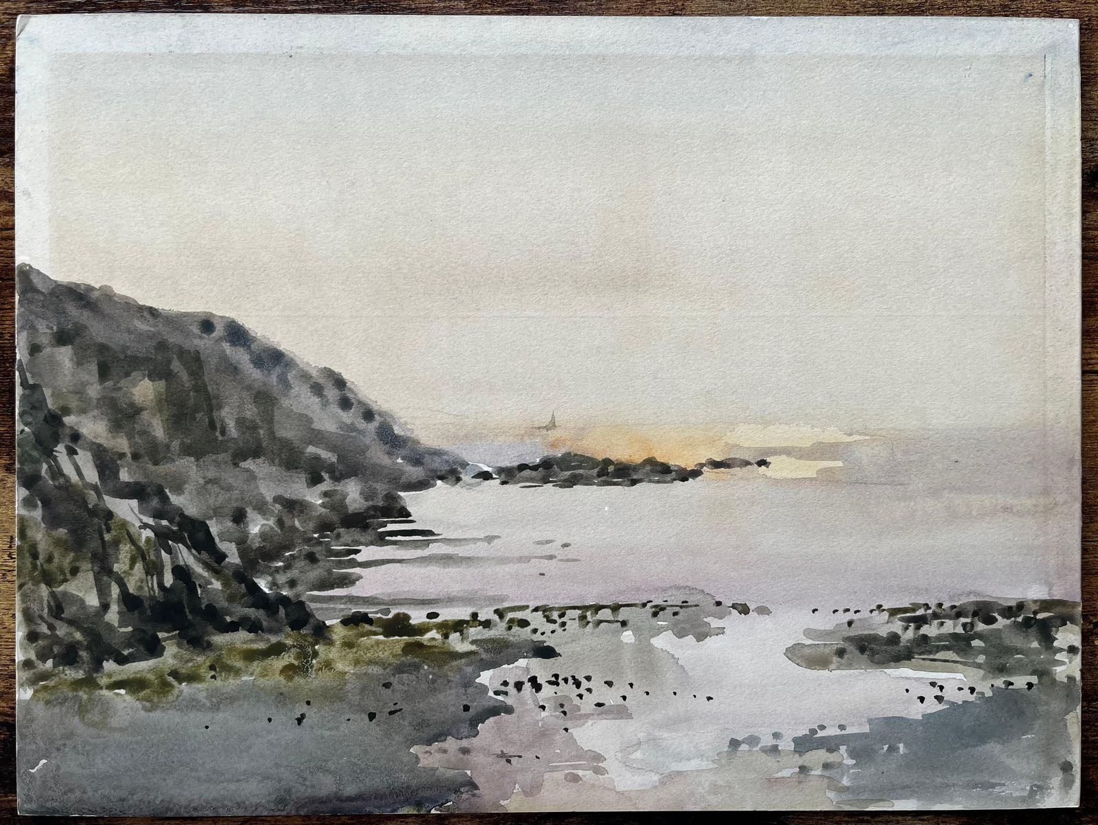 Anthony Herbertevening Coastal View Near Nefyn North Wales 1976 Watercolour Seascape1976 photo furniture