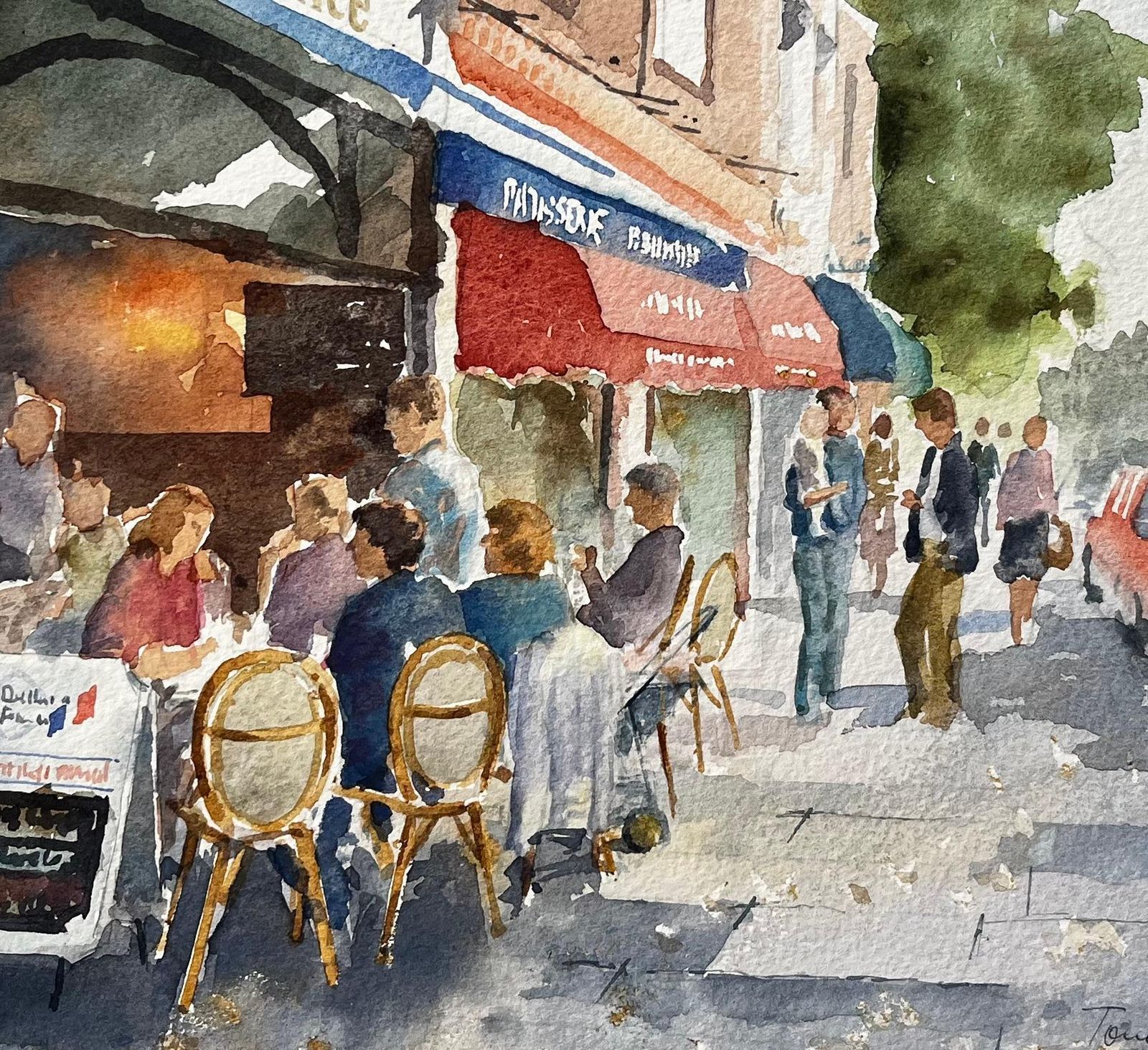 Anthony Herbertlondon Café Scene Delice De France With Diners And Red Awnings Street Study photo buy