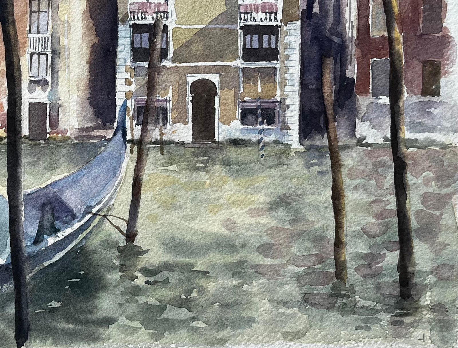 Anthony Herbertvenice Grand Canal Gondolas And Palazzos Original Watercolour Painting photo 484.0