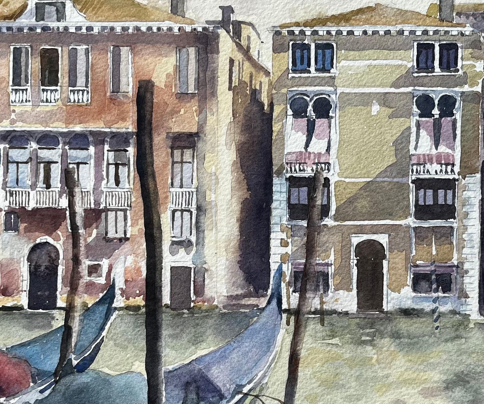 Anthony Herbertvenice Grand Canal Gondolas And Palazzos Original Watercolour Painting photo buy