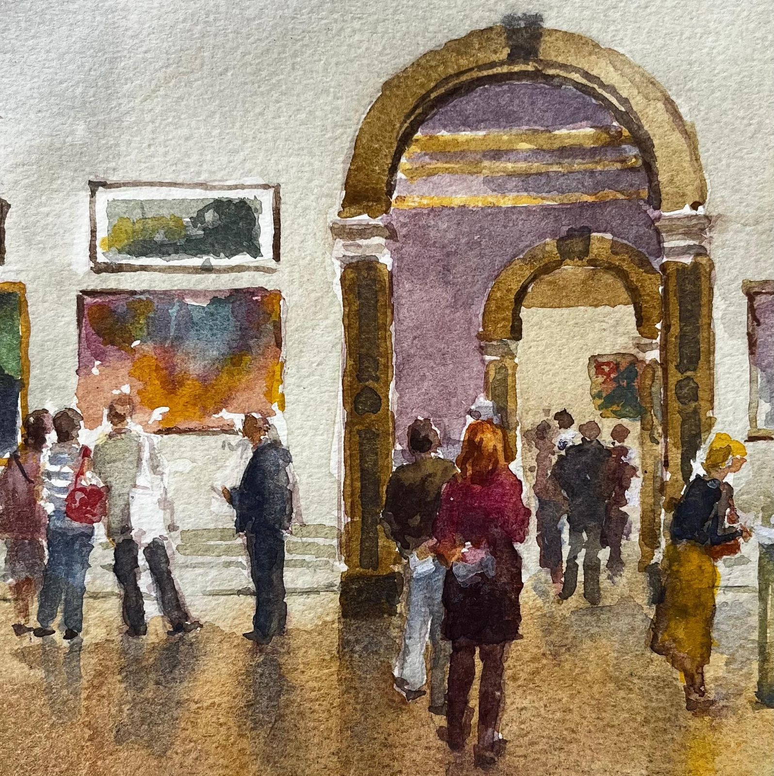 Anthony Herbertvisitors At A Grand Gallery Archway With Framed Paintings And Ornate Interiors photo buy