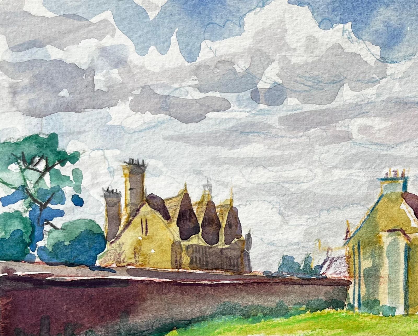 John Steane (B.1931)water Eaton Manor House Oxfordshire Historic Buildings And Open Field View photo 352.0