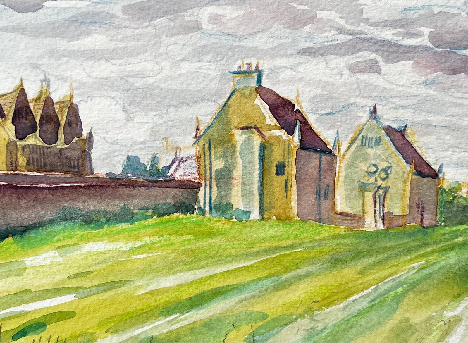 John Steane (B.1931)water Eaton Manor House Oxfordshire Historic Buildings And Open Field View photo buy