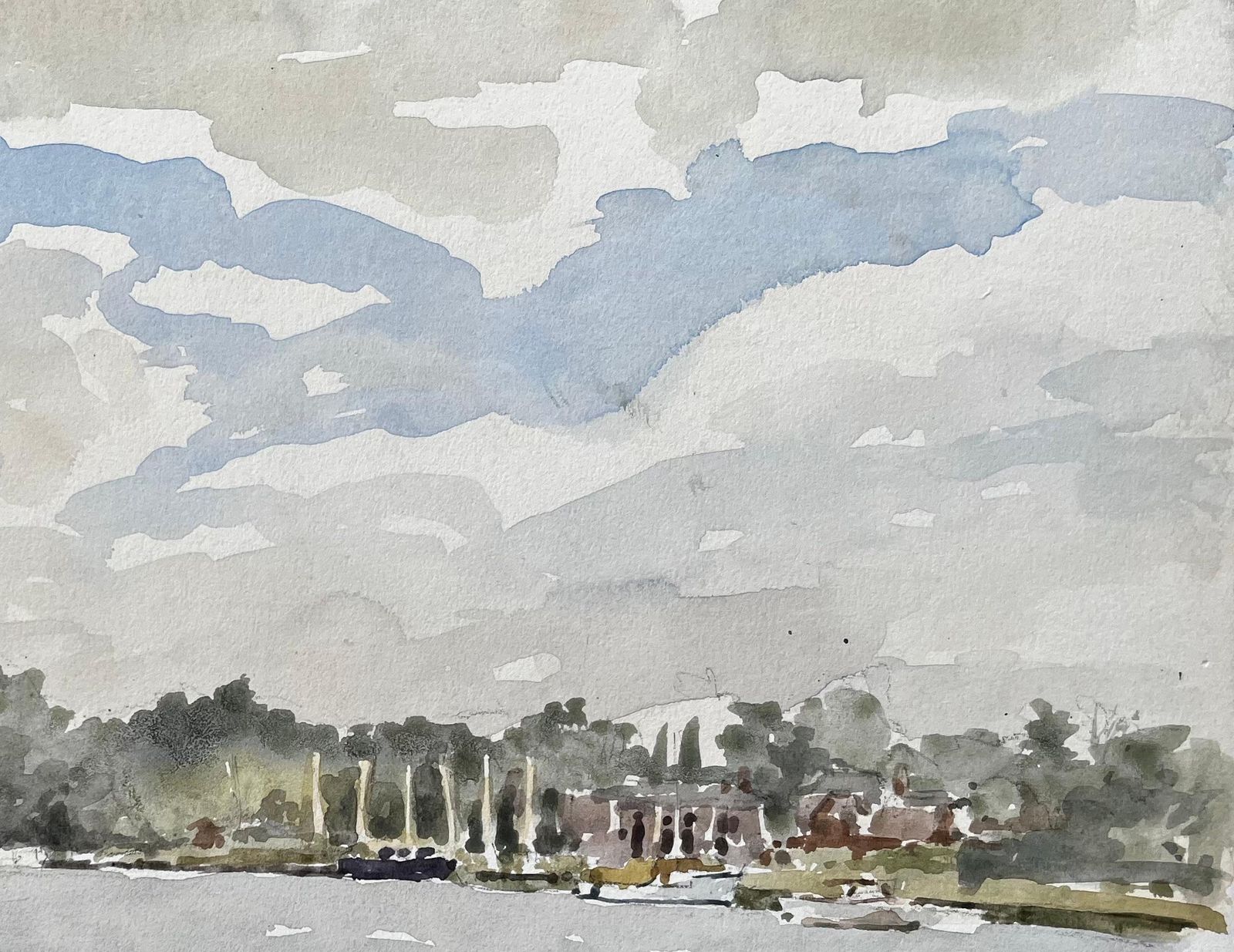 Anthony Herbertriver Thames Landscape At Cookham With Boats And Trees Under Summer Sky 19761996 photo vinterior