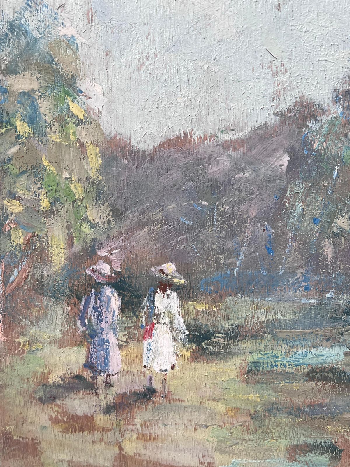 Fanch Leltwo Ladies In Sun Hats Strolling Through The Woodland Landscape Oil Painting photo furniture