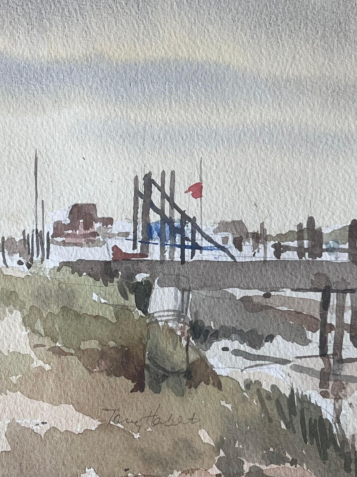 Anthony Herbertwalberswick Tidal Estuary With A Long Wooden Pier Stretching Across The Mudflats photo Art