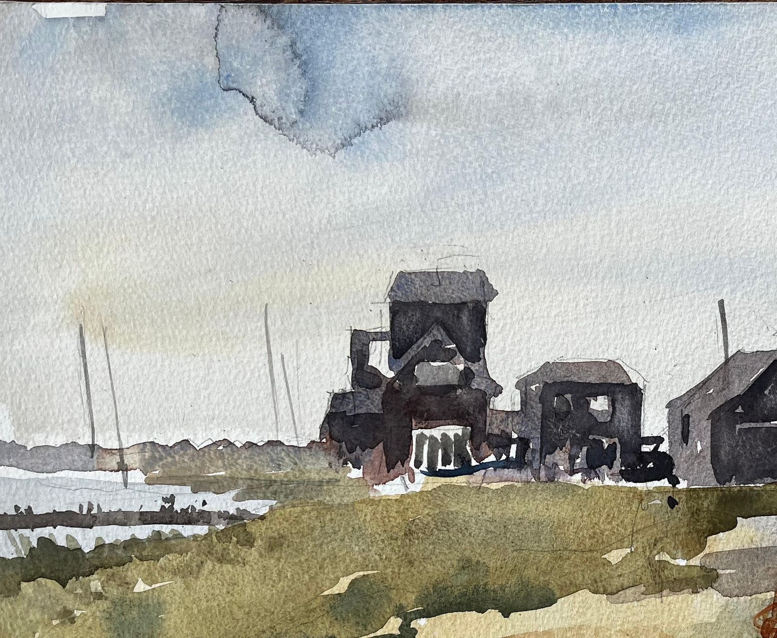 Anthony Herbertwalberswick Black Sheds And Fishing Nets Suffolk Coast Landscape 19961996 photo vinterior