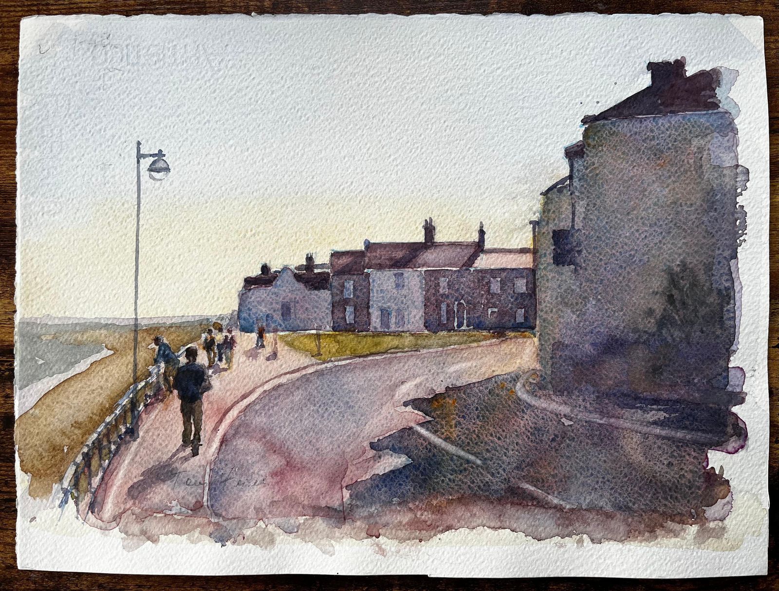 Anthony Herbertsouthwold Promenade In Early Morning Light With Figures And Seafront Houses photo furniture