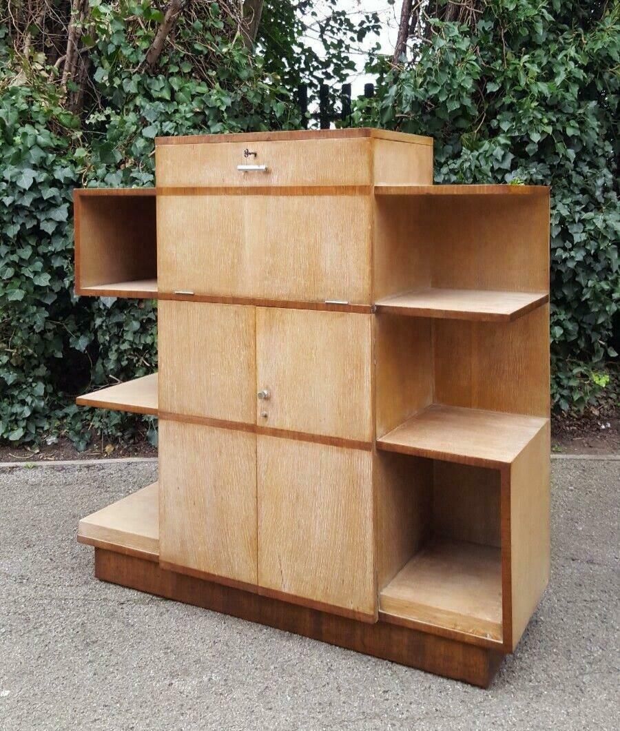 1930s Art Deco Limed Oak & Walnut Sideboard photo buy