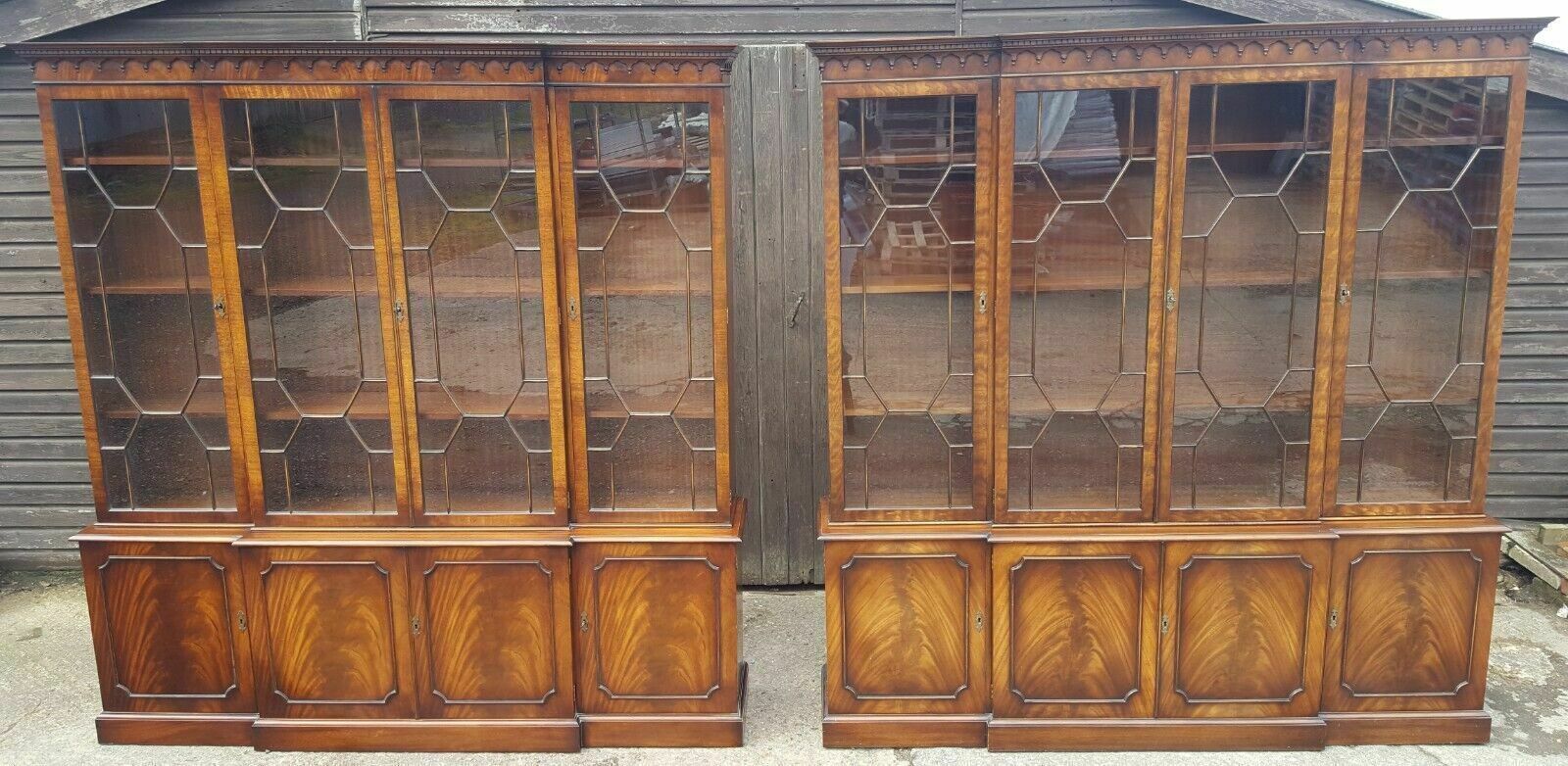 Matching Pair Of Breakfront Library Bookcases photo for sale