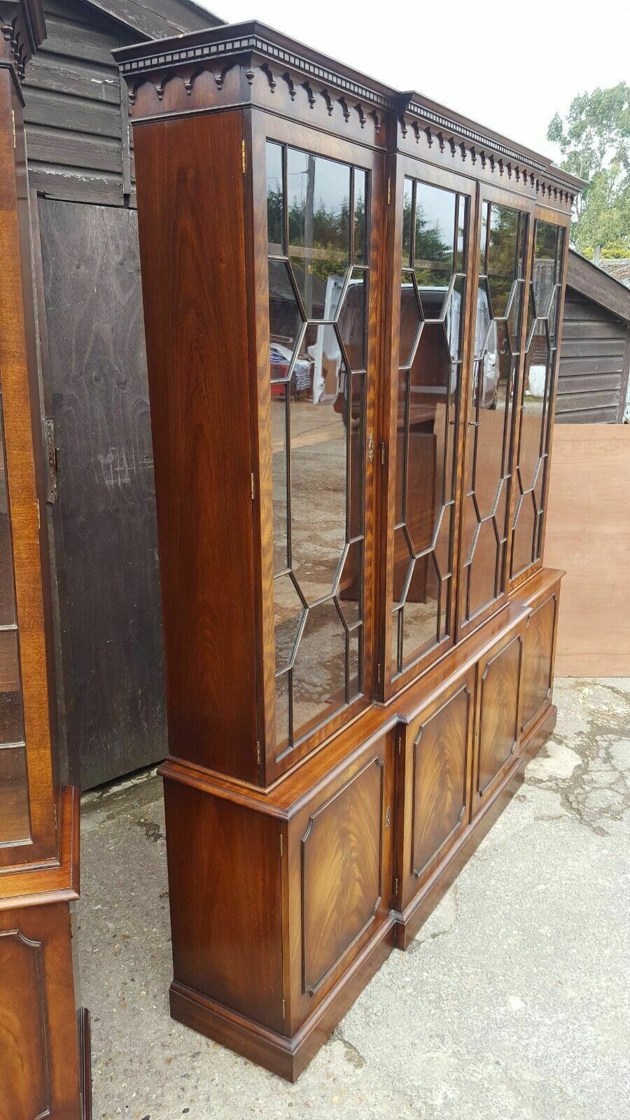 Matching Pair Of Breakfront Library Bookcases photo vinterior