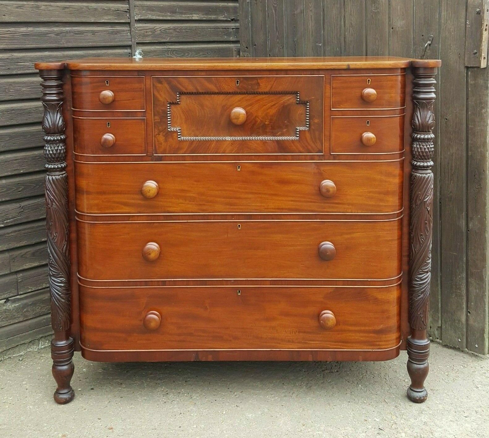 Superb Quality Victorian Mahogany Chest Of Drawers Attributed To Samuel Mcintire photo vintage