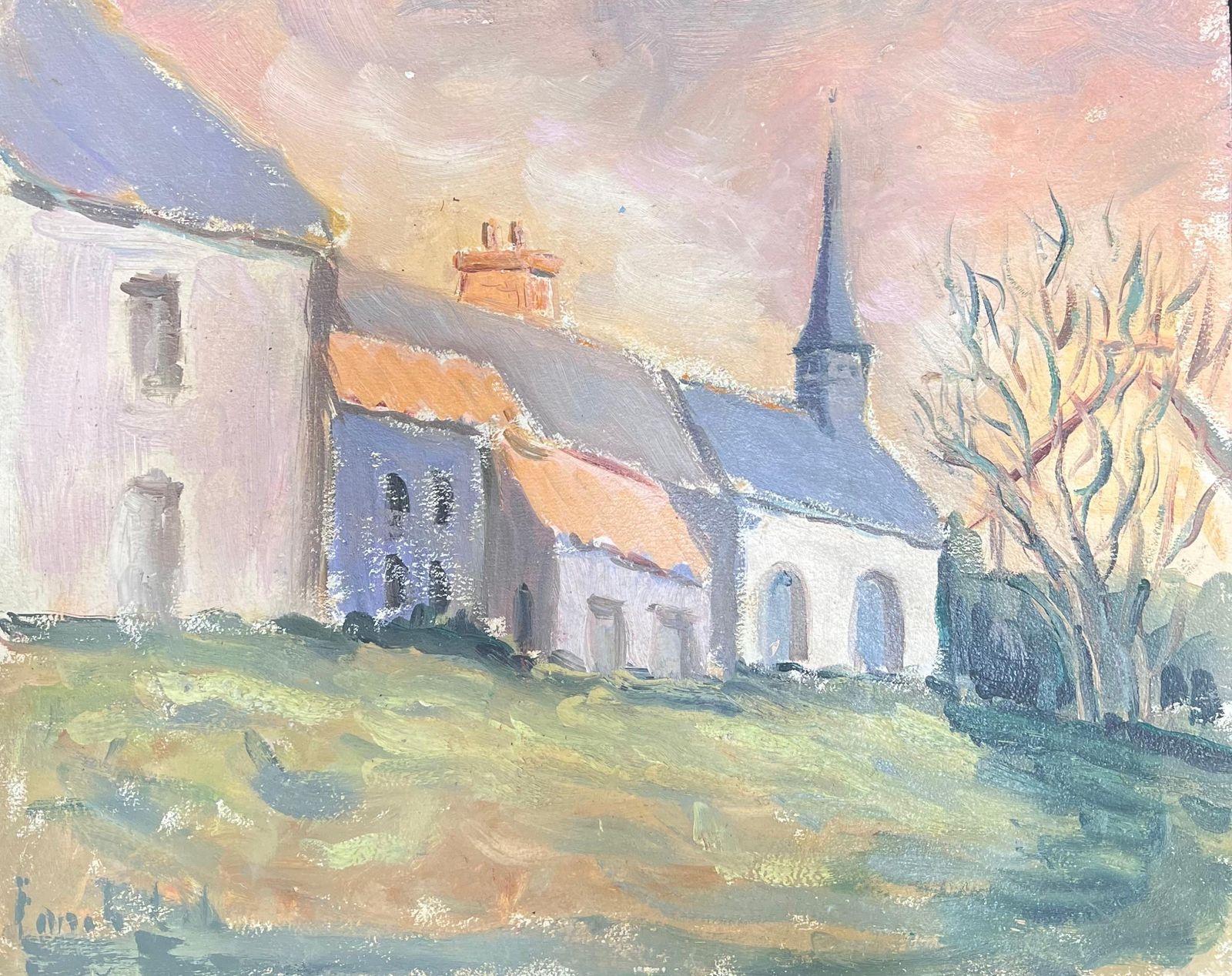 Fanch Lelsmall Rural Village Village In The Summer Light French Oil Painting photo 484.0