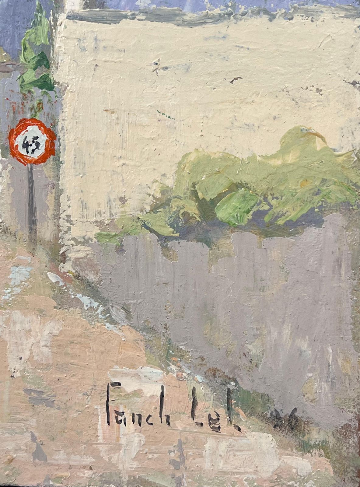 Fanch Leltwo Figures Walking Through A Quiet Village Lane French Landscape Oil Painting photo Art