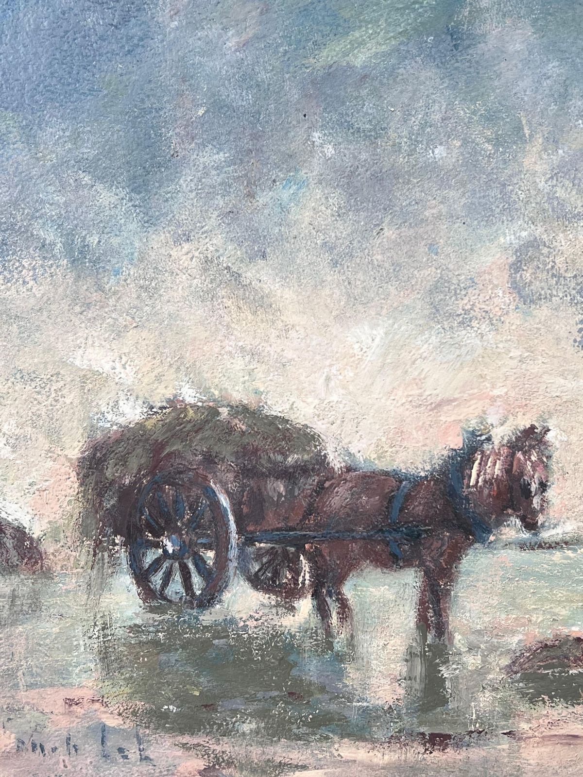 Fanch Lelfarmer And Horse In A Pastoral French Field Landscape Oil Painting photo 525.0