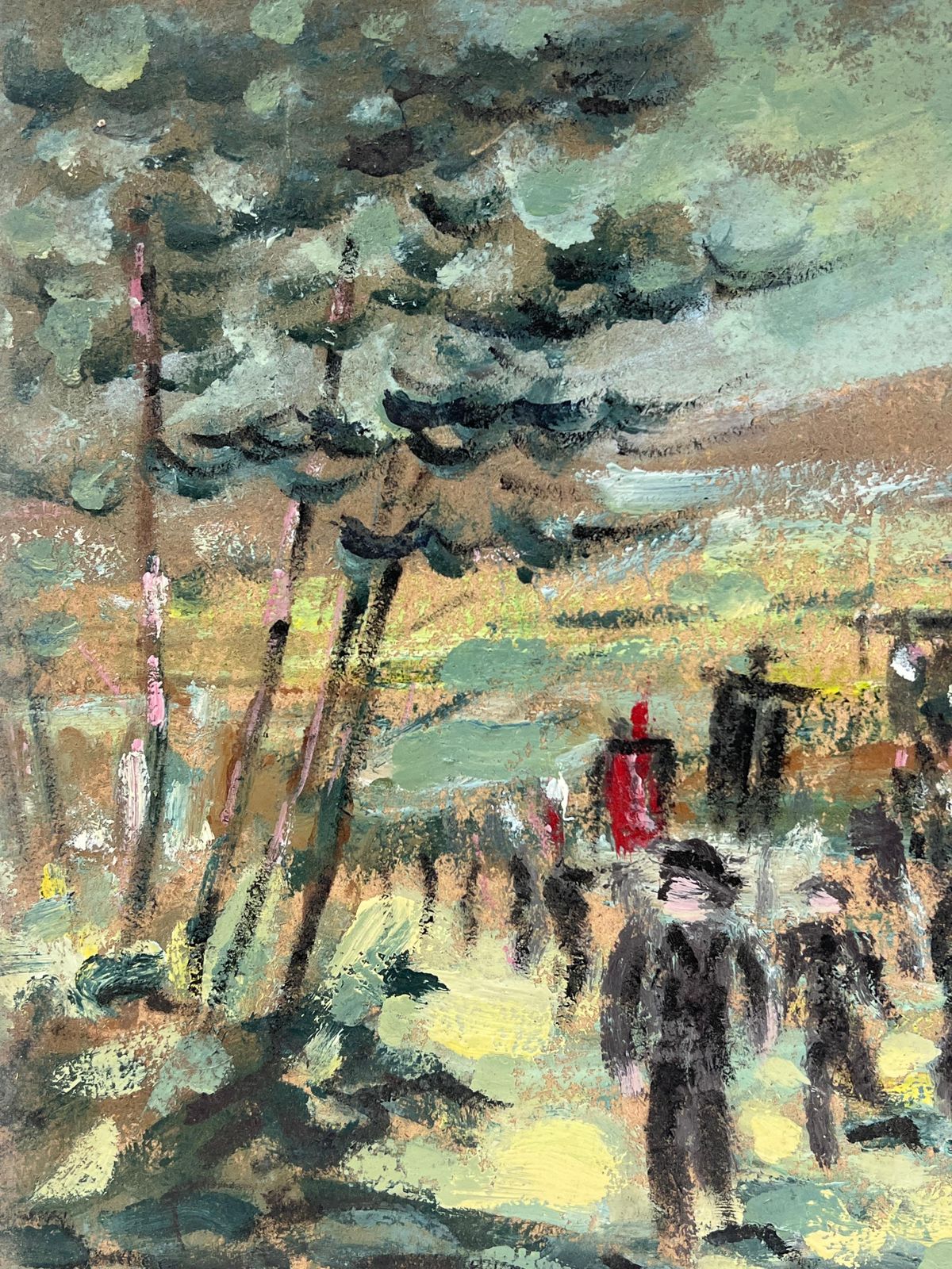 Fanch Lelfigures Walking Through The Parade In The French Green Village Oil Painting photo 459.0