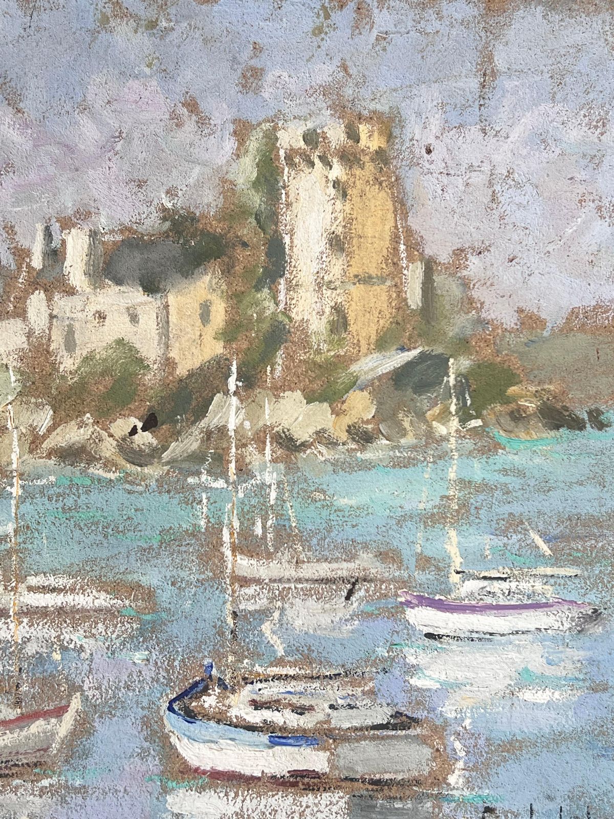 Fanch Lelstill Fishing Harbour Of Montauban France  Impressionist French Oil Painting photo furniture