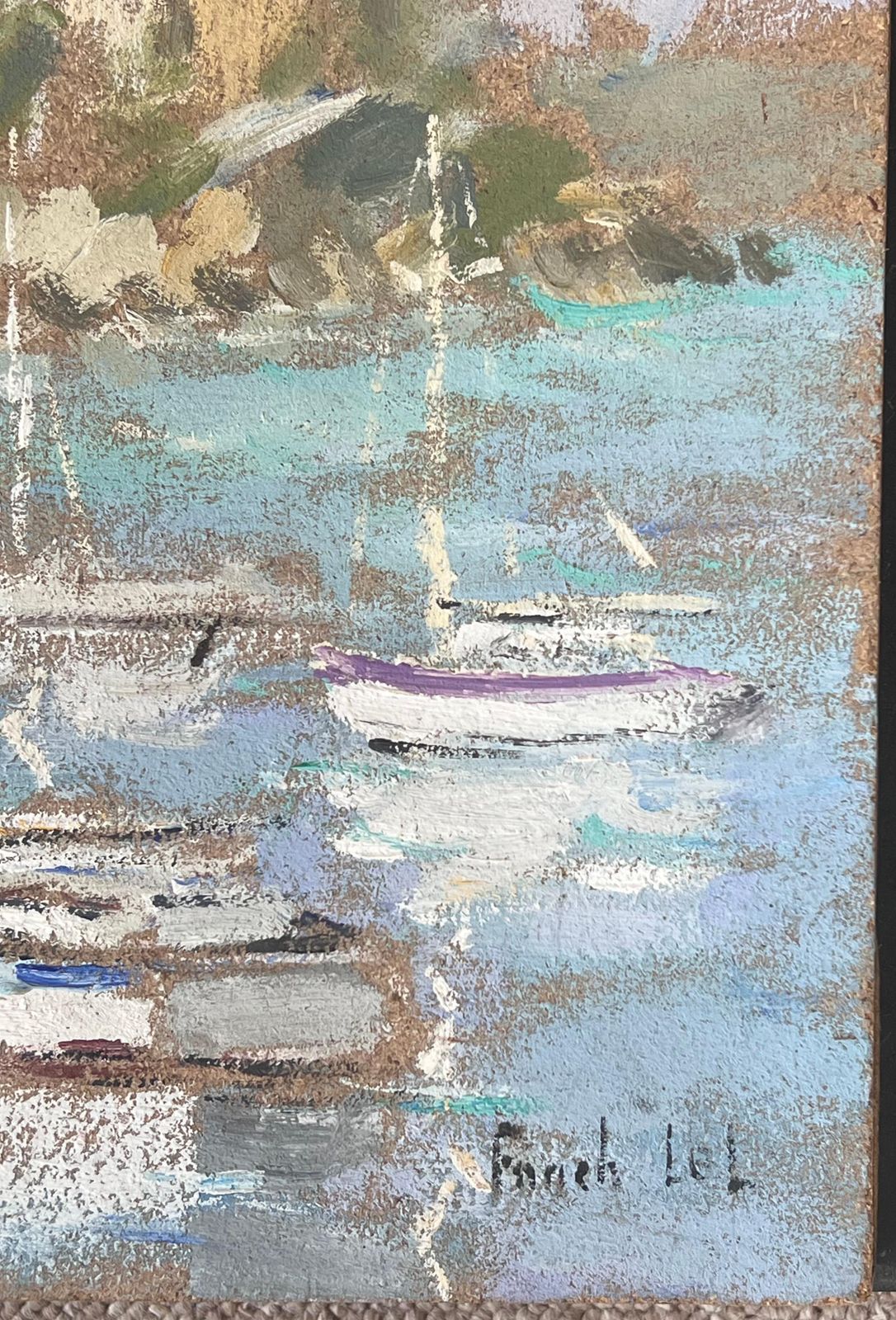 Fanch Lelstill Fishing Harbour Of Montauban France  Impressionist French Oil Painting photo Art