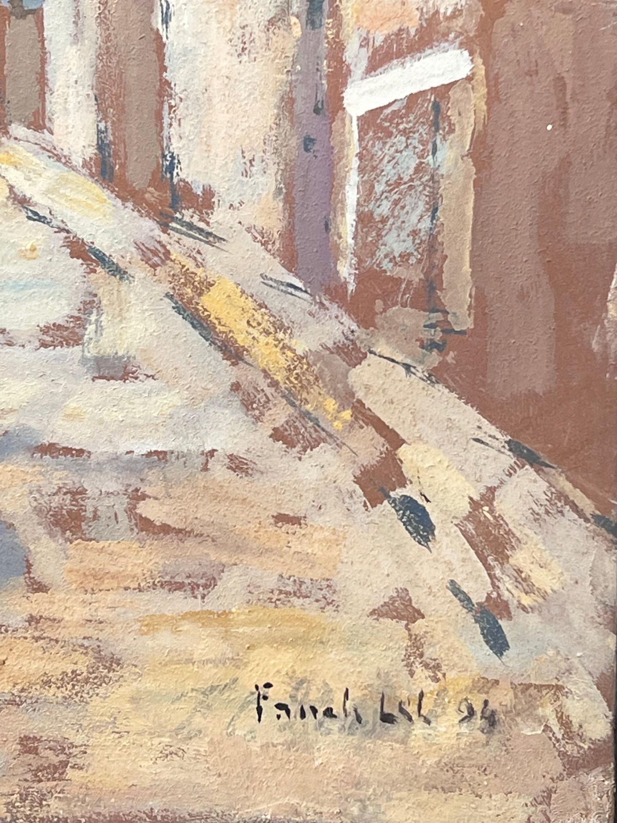 Fanch Lelfrench Dappled Light Street Path Leading To The Church Landscape Oil Painting photo buy