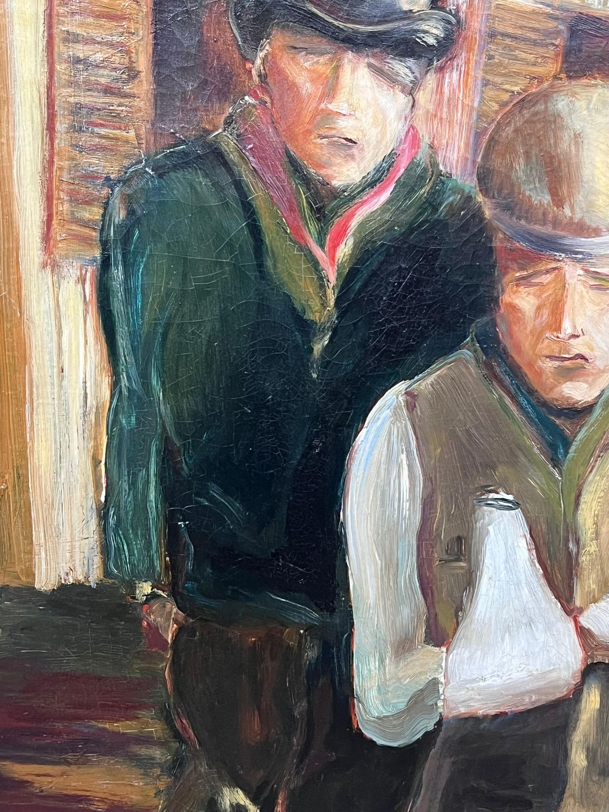 Early 20th Century Irish Schoolportrait Of Travellers Outside Caravan Antique Irish Signed Oil Painting1918 photo buy