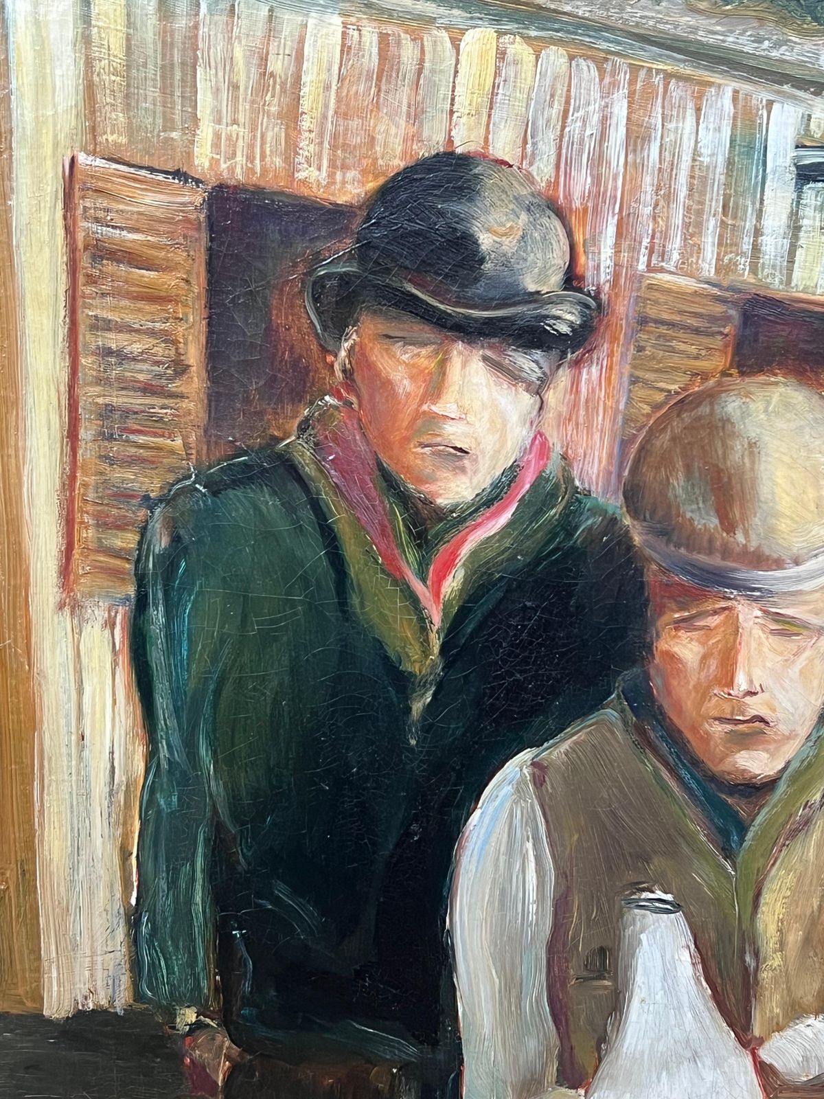 Early 20th Century Irish Schoolportrait Of Travellers Outside Caravan Antique Irish Signed Oil Painting1918 photo vintage