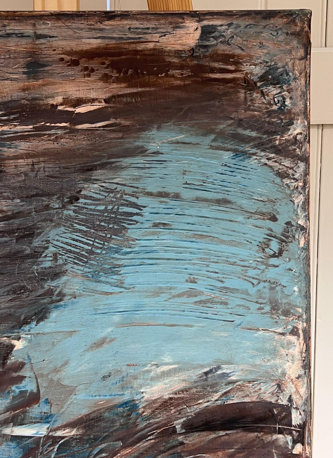 French Schoollarge French Abstract Oil Painting Palette Knife Original Mid 20th Century photo for sale
