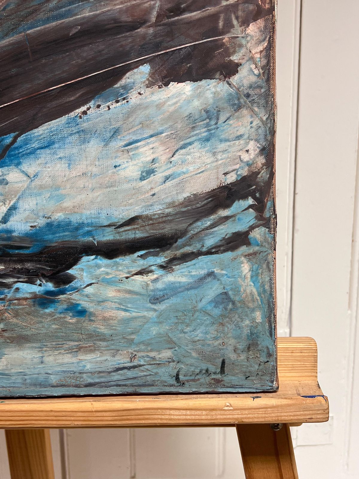 French Schoollarge French Abstract Oil Painting Palette Knife Original Mid 20th Century photo Art